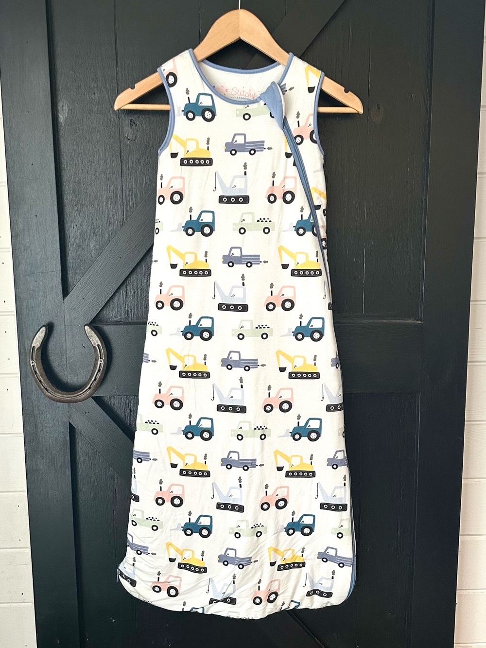 Stitchy Fish Boys Bamboo Construction Vehicles Zip Sleep Bag Sack L